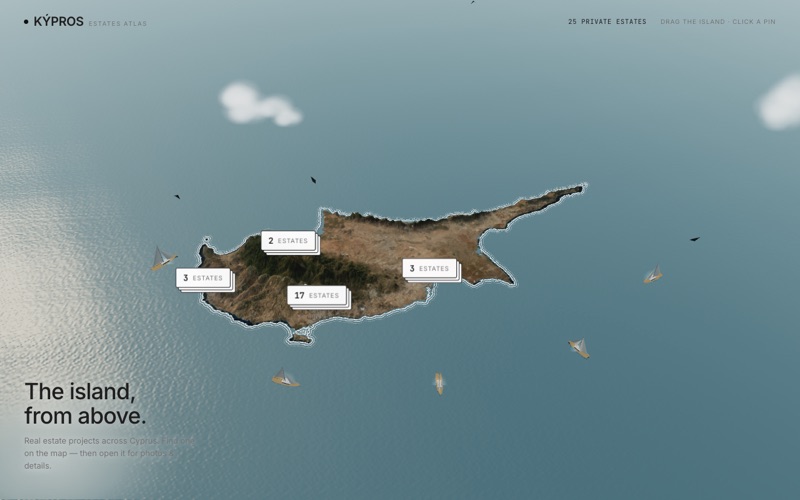 Превью трёхмерной карты Кипра Kýpros Atlas